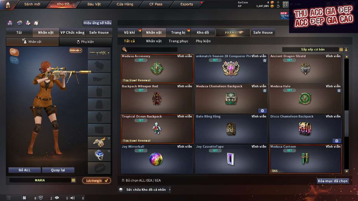 shop acc cf uy tin gia re